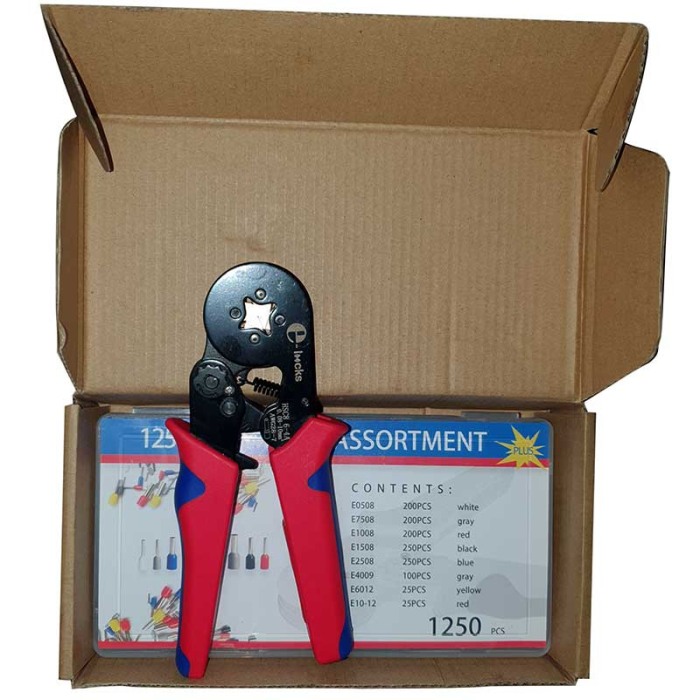 Set cleste pentru sertizare E-LOCKS, model HSC8 6-4A, cu patru falci + 1250 bucati terminale conductori [2]