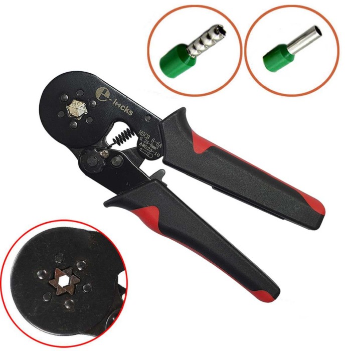 Set cleste pentru sertizare E-LOCKS, model HSC8 6-6A, cu sase falci + 1900 buc terminale conductori [5]