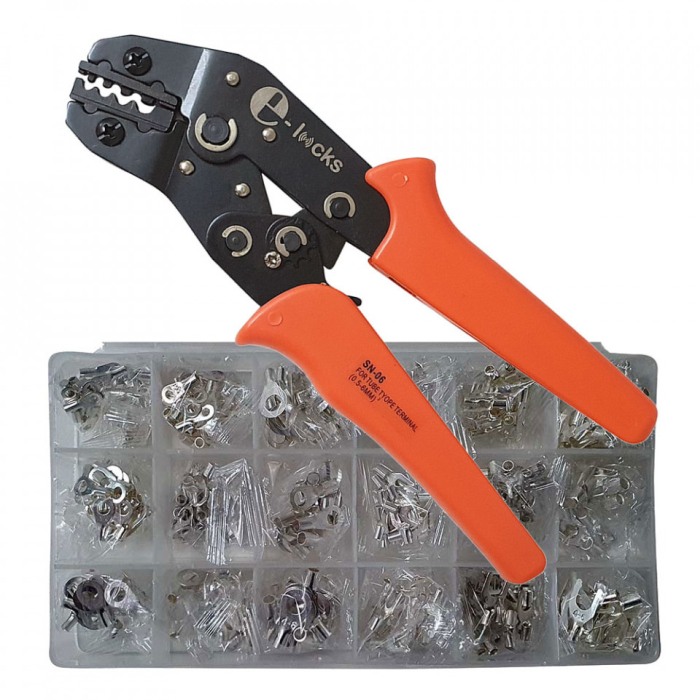 Set cleste pentru sertizare E-LOCKS, SN-06 si 420 bucati terminale neizolate pentru conductori [4]