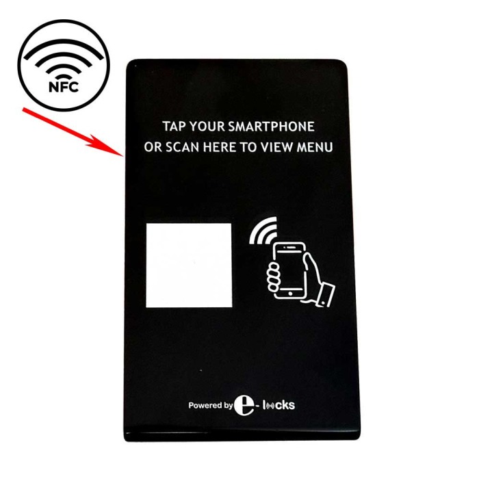 Stand pentru meniu restaurante, E-LOCKS, NFC NTAG216, 924 bytes, PVC, negru [3]