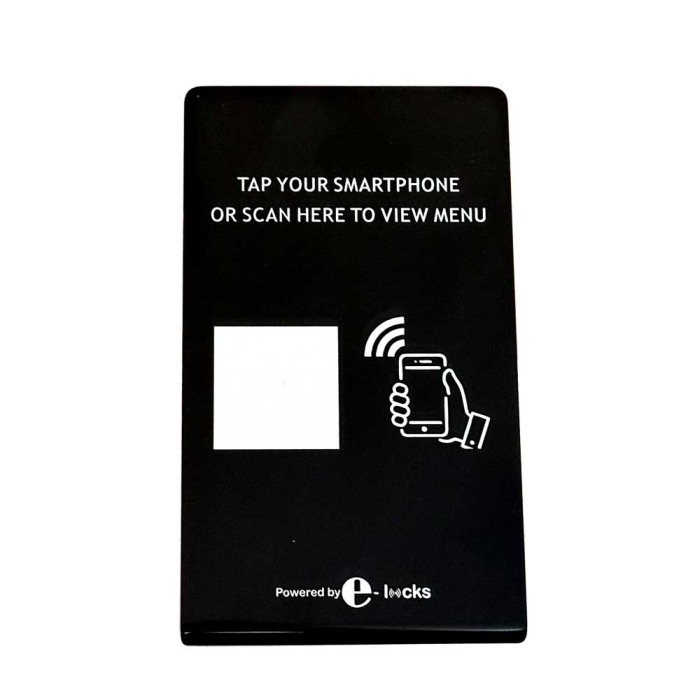 Stand pentru meniu restaurante, E-LOCKS, NFC NTAG216, 924 bytes, PVC, negru [2]