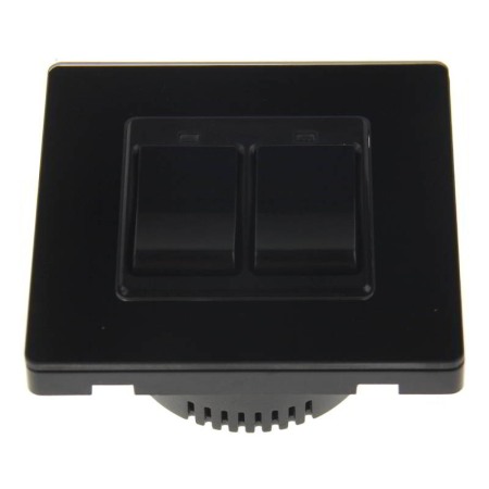 Smart home - Intrerupator dublu Smart Home WiFi Tuya, cu actionare mecanica, negru, model SSD86-02AJAI-Black
