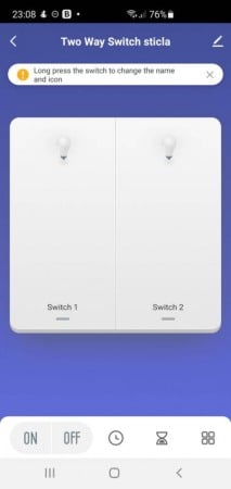 Intrerupator dublu Smart Home WiFi Tuya, panou touch din sticla securizata neagra, model SSDE80-02CMB [3]