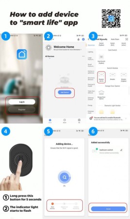 Modul electronic pentru intrerupatoare cu un circuit Smart Home WiFi Tuya, negru, model Mini TMW-02 [4]