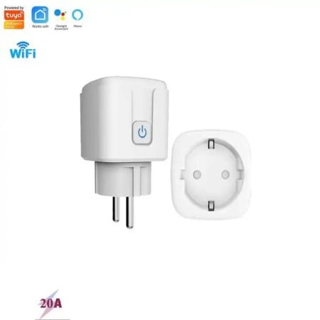 Priza Smart Home WiFi Tuya 20A, E-LOCKS, model SP20A, cu modul contorizare incorporat, protectie copii, compatibila Alexa si Google Assistant, Android/iOS [2]