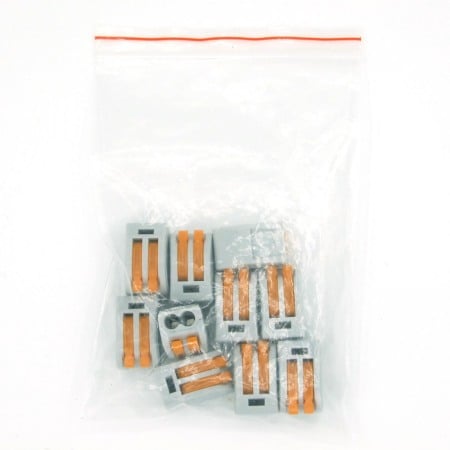 Set 10 bucati conectori rapizi pentru conductori electrici, E-LOCKS, cu levier, 2 pini, plastic [2]
