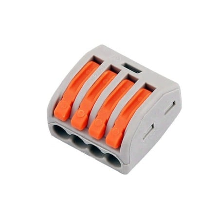 Conectori rapizi cu levier - Set 10 bucati Conectori rapizi pentru conductori electrici, E-LOCKS, cu levier, 4 pini, plastic
