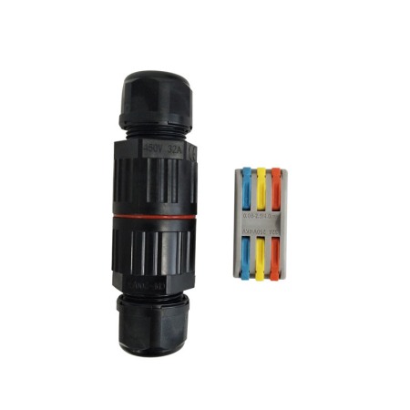 Set 2 conectori etansi rapizi cu 3 poli, IP68, pentru conductori electrici, E-LOCKS, tip M3 [0]