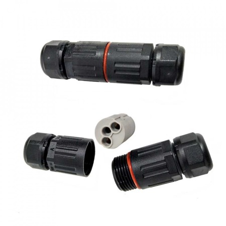 Set 2 conectori etansi rapizi cu 3 poli pentru conductori electrici, IP68, push in, 16A, E-LOCKS, tip M3+3 [1]