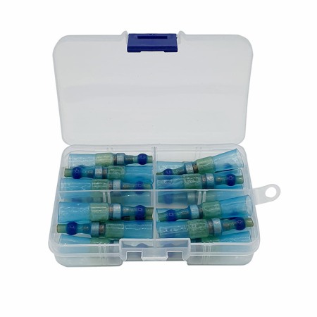 Set 20 morsete termocontractibile, cu spirala de cupru si lipire cu cositor, E-LOCKS, albastre, diametru 7,0 mm [2]