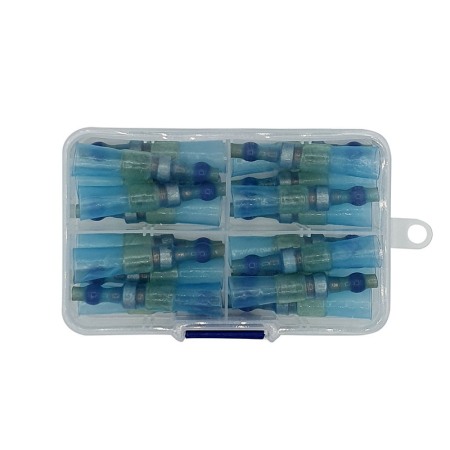 Set 20 morsete termocontractibile, cu spirala de cupru si lipire cu cositor, E-LOCKS, albastre, diametru 7,0 mm [3]