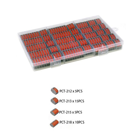 Set 35 bucati Conectori rapizi pentru conductori electrici, E-LOCKS, cu levier, 2, 3, 5 si 8 pini, plastic [0]