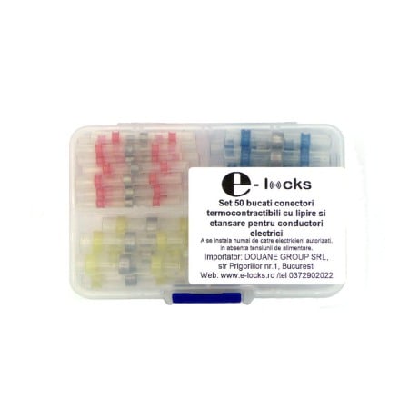 Set 50 bucati Conectori termocontractibili, E-LOCKS, cu lipire si etansare pentru conductori electrici [1]