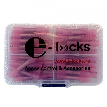 Set 50 bucati Conectori termocontractibili rosii HSC-1 0,50 - 1,50 mmp, E-LOCKS, cu sertizare si etansare IP67 pentru conductori electrici [0]