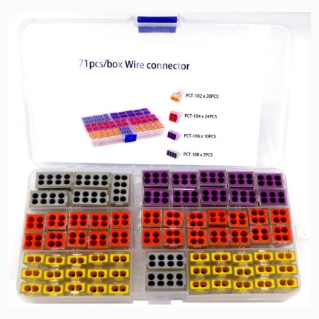 Set 71 bucati Conectori push-in pentru conductori electrici, E-LOCKS, 2, 4, 6 si 8 pini, plastic [0]