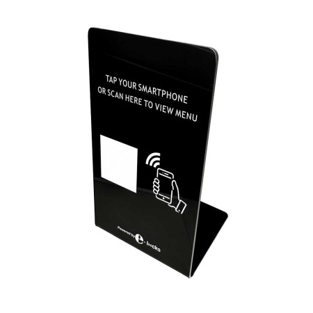 Gadgeturi NFC - Stand pentru meniu restaurante, E-LOCKS, NFC NTAG216, 924 bytes, PVC, negru