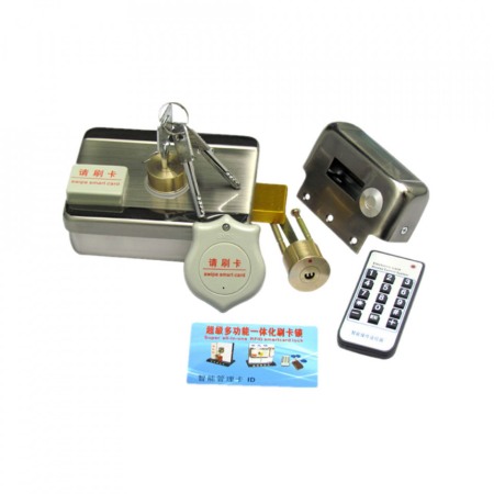 Yala (incuietoare) electromagnetica din inox, cu motor, cu acces RFID, electric si cu cheie [0]