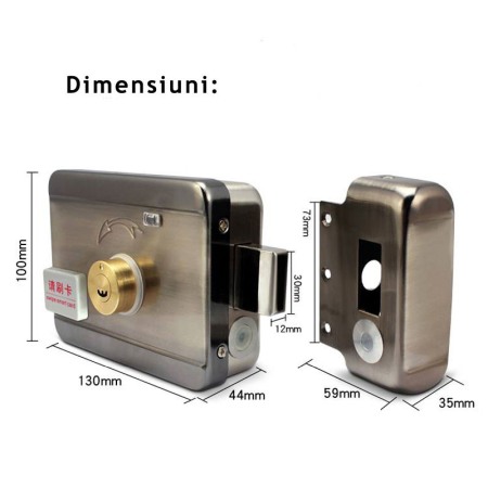 Yala (incuietoare) electromagnetica din inox, cu motor, cu acces RFID, electric si cu cheie [4]