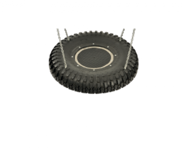 Scaun leagăn din jumătate de anvelopă de camion, cu placă de protecție la sol [1]