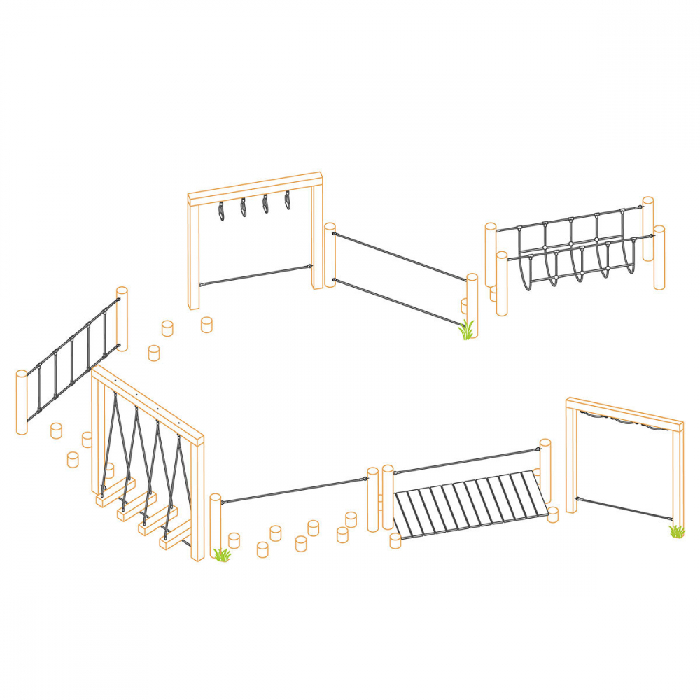 Traseu de aventură cu sfoară armată tip MODULAR [4]