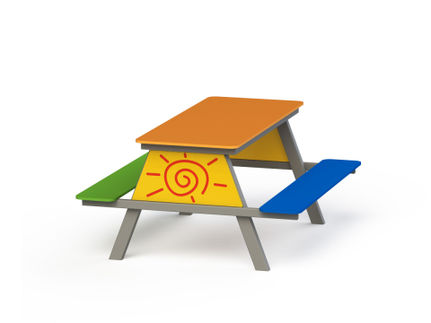 LOCURI DE JOACA EXTERIOR - Măsuță cu bancă pentru copii tip HT03