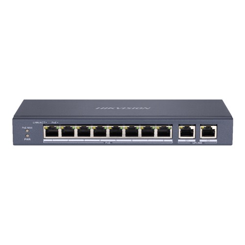Switch 8 porturi PoE, 2 porturi uplink RJ45 Gigabit [1]