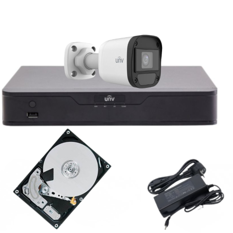 KIT-uri supraveghere - Sistem complet de supraveghere video exterior, 1 camera, 2 MP,500GB, IR 20 m