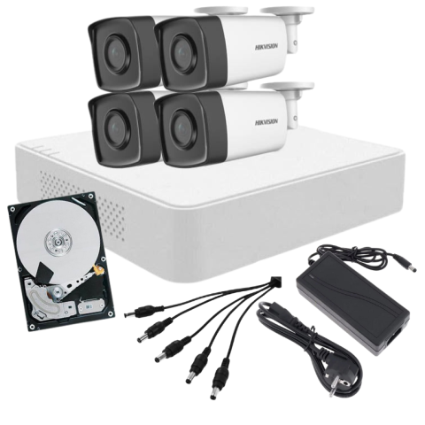 KIT-uri supraveghere - Sistem complet de supraveghere video exterior, 2 camere, 2 MP,500GB,Mic. IR 25 m, LED 20m
