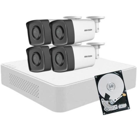 KIT-uri supraveghere - Sistem complet de supraveghere video IP exterior, 4 camere, 4 MP,HDD 1TB, IR 30 m, PoE