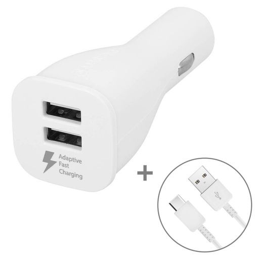 Incarcator auto pentru Samsung EP-LN920BW, 2 iesiri 2A, alb, cablu Type C EP-DG950 inclus [1]