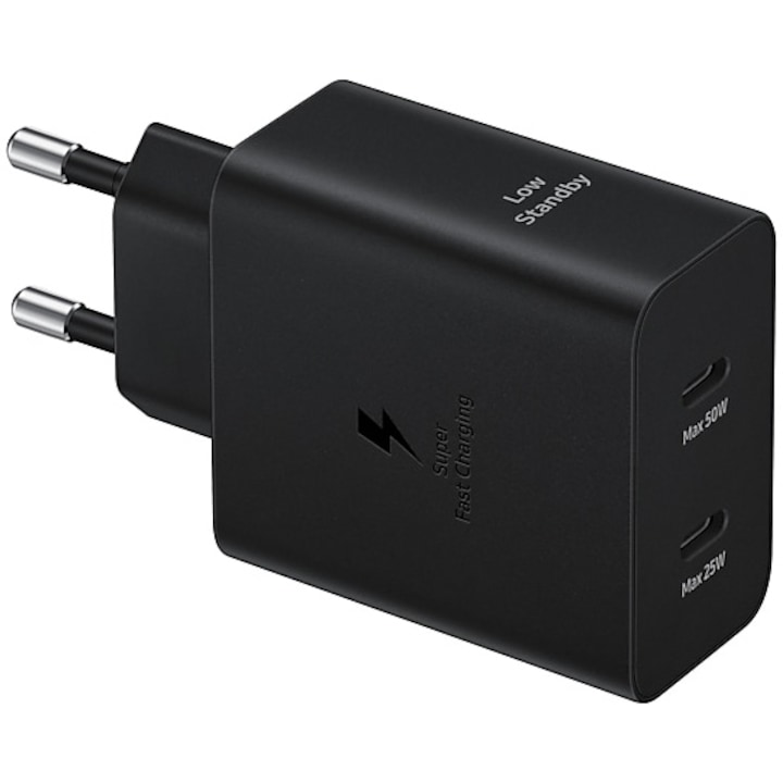 Încărcător Samsung 50W Duo USB-C EP-T5020XBEGEU Super Fast Charging 2.0 Original [1]