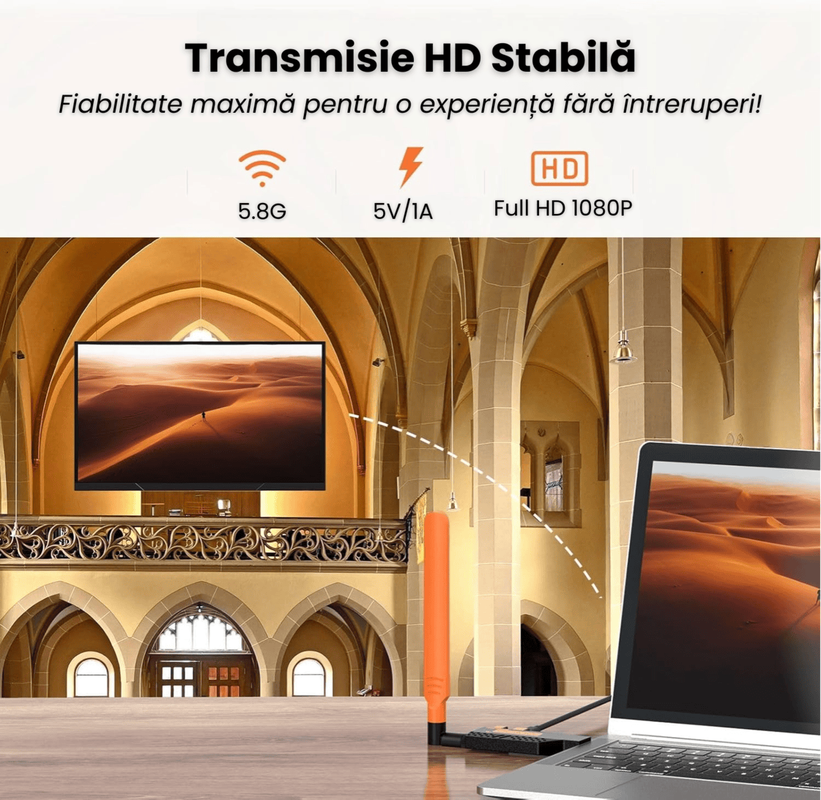 Kit Extensie HDMI Wireless 150m Datamaxx 4K Plug & Play [4]