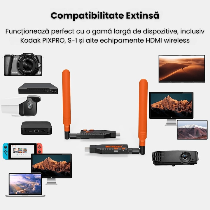 Kit Extensie HDMI Wireless 150m Datamaxx 4K Plug & Play [6]