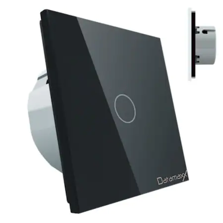 Casa Inteligenta - A_0296 Intrerupator simplu cu touch Datamaxx din sticla Negru