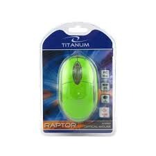 Periferice - A_0335 TM102G Mouse Esperanza Titanum cu fir optic USB verde