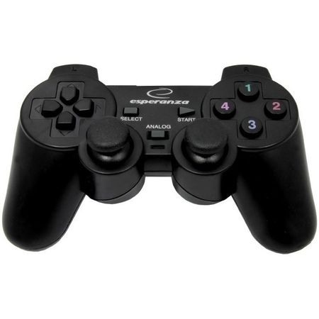 PC-Console-Periferice & Software - A_0337 EG102 Gamepad Esperanza EG102 PC, Playstation 3 Analogue / Digital USB 2.0 Black