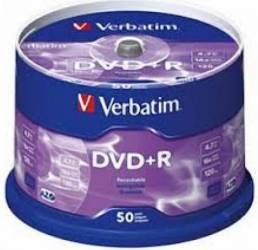 DVD-uri - A_0415 DVD+R 4.7GB 16X Verbatim 43550 Cake Box 50