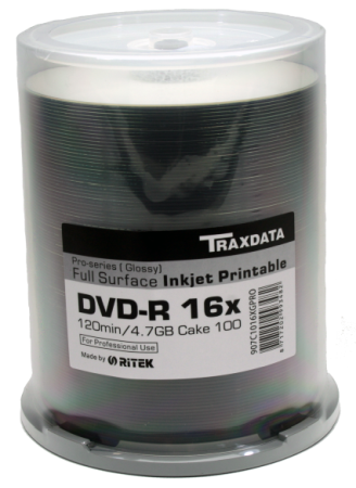 DVD-uri - A_0435 DVD-R 4.7GB 16X Traxdata Glossy Printabil Cake Box 100
