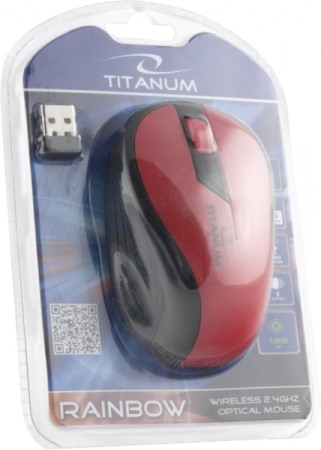 Periferice - A_0486 TM114R MOUSE WIRELESS ESPERANZA 3D TITANIUM RAINBOW RED