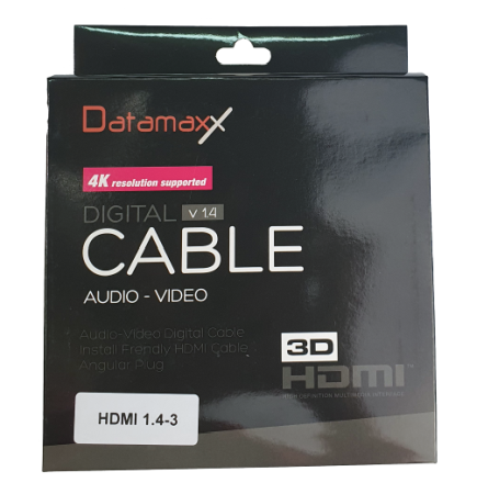 Cabluri cu Conectori - A_0843 Cablu Datamaxx A+ HDMI tata-tata 4K Ethernet aurit 3 metri negru