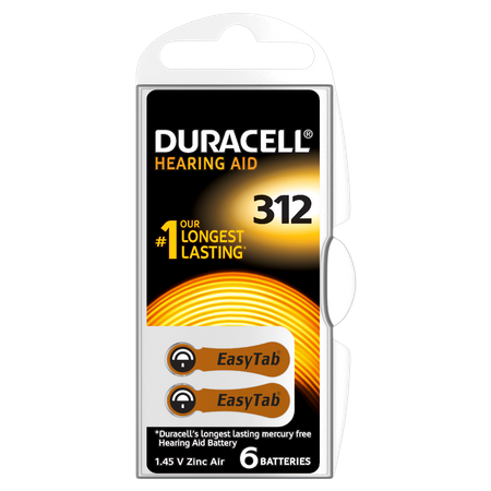 Baterii Si Acumulatori - A_1068 Duracell ZA312MF 6 x baterii Duracell ActivAir 312 MF pentru aparate auditive