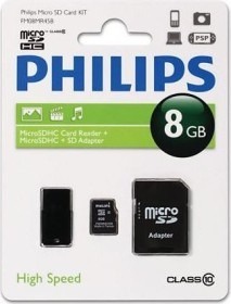 Carduri Memorie - A_1292 KIT Micro SDHC Philips 8GB CL10 + Card Reader FM08MR45B/10