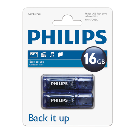 Stick-uri USB - A_1384 USB STICK 2.0 Philips Urban Combo 16GB 2 pack FM16FD35C/10