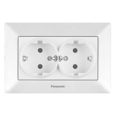 Aparataj  Electric - A_2199 Priza Dubla Schuko Arkedia Panasonic Alb