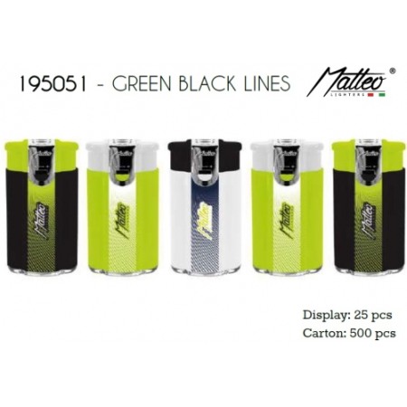 Brichete - A_2561 Bricheta Flacara Dubla Matteo Green Black Lines 195051