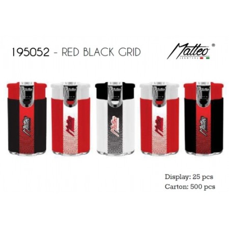 Brichete - A_2562 Bricheta Flacara Dubla Matteo Red Black Grid 195052
