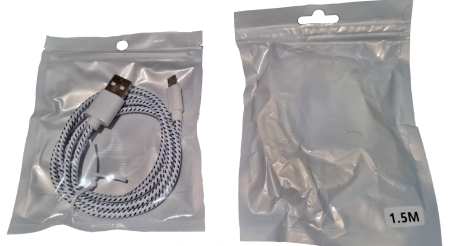 Cabluri si Adaptoare Telefoane - A_2710 Cablu de incarcare si transfer de date Premium Datamaxx lungime 1,5 metri pentru telefon/tableta Android conector USB, conector Micro USB alb invelis din compozit de nailon