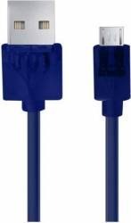 Cabluri si Adaptoare Telefoane - A_2711 Cablu de incarcare si transfer de date Premium Datamaxx lungime 1,5 metri pentru telefon/tableta Android conector USB, conector Micro USB albastru invelis din compozit de nailon