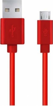 Cabluri si Adaptoare Telefoane - A_2715 EB143R Cablu Date+incarcare micro usb premium cauciucat Rosu