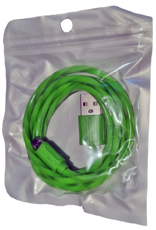 Accesorii Telefoane - A_2720 Cablu de incarcare si transfer de date Premium Datamaxx lungime 1 metru pentru telefon/tableta Android conector USB, conector Micro USB verde invelis gumat